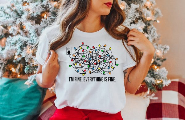 I’m Fine Everything Is Christmas Lights Sweatshirt Shirt