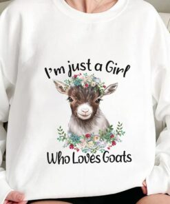 Im Just A Girl Who Loves Goats Farmer Shirt 1