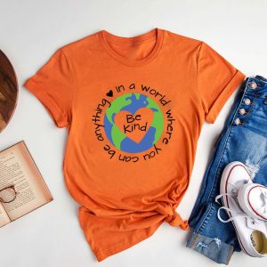 In A World Where You Can Be Anything Kind Kids Orange Harmony Day Shirt