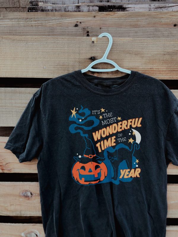 It’s The Most Wonderful Time Of Year Halloween Black Cat Shirt