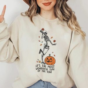 It’s The Most Wonderful Time Of Year Skeleton Dancing Halloween Sweatshirt