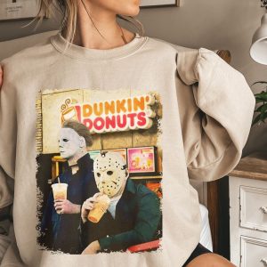 Jason And Micheal Myers Dunkin Donuts Halloween Horror Movie Sweatshirt