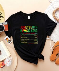 Juneteenth Black King Nutrition Facts Culture Celebrate Freedom T Shirt 1