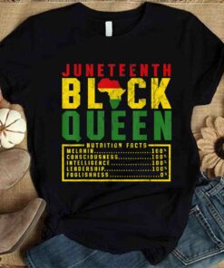 Juneteenth Womens Black Queen Nutrition Melanin Pride T Shirt 1