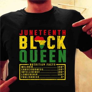 Juneteenth Womens Black Queen Nutrition Melanin Pride T Shirt 2