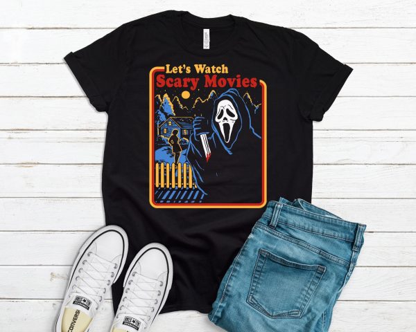 Let’s Watch Scary Movies Halloween Ghostface Spooky Shirt