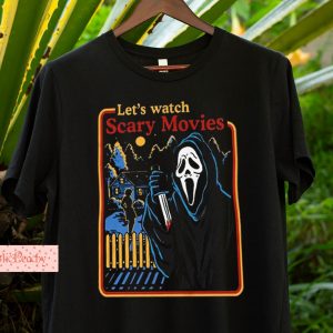 Lets Watch Scary Movies Scream Horror Halloween Shirt