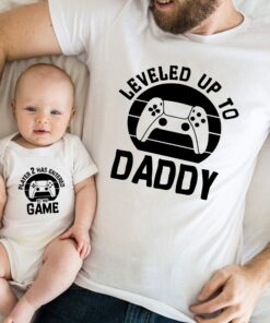 Leveled Up To Daddy Player 2 Has Entered Game Gamer Dad Shirt 2