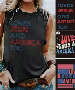 Love Jesus And America Too Red White Blue Tank Top 1