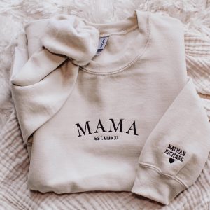 Mama EST Mother’s Day Embroidered Sweatshirt