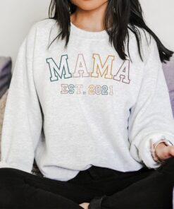 Mama Est Mom Established New To Be Crewneck Sweatshirt 4 Mama Est Mom Established New To Be Crewneck Sweatshirt 5