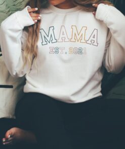 Mama Est Mom Established New To Be Crewneck Sweatshirt 7 Mama Est Mom Established New To Be Crewneck Sweatshirt 8