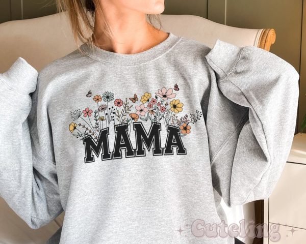 Mama Mothers Day Mom Est 2023 Baby Shower Shirt