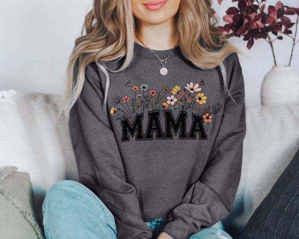 Mama Mothers Day Mom Est 2023 Baby Shower Shirt