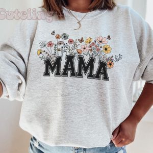 Mama Mothers Day Mom Est 2023 Baby Shower Shirt 7