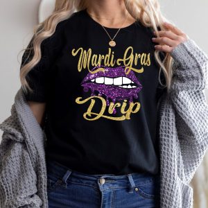 Mardi Gras Lip Drip Fat Tuesday Louisiana Shirt 1