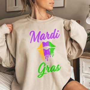 Mardi Gras Lips Fleur De Lis Fat Tuesday Shirt