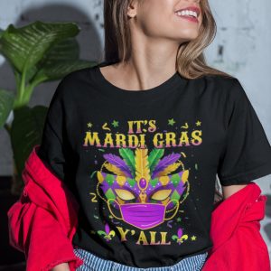 Mardi Gras Y’all Purple Mask Funny Holiday T Shirt