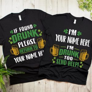 Matching St Patricks Couple Wife And Husband Shirt