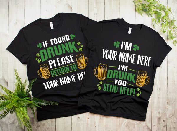 Matching St Patricks Couple Wife And Husband Shirt