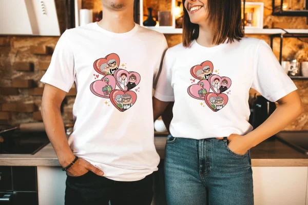 Matching Valentines Ellie &amp Carl Love Couple T-Shirt