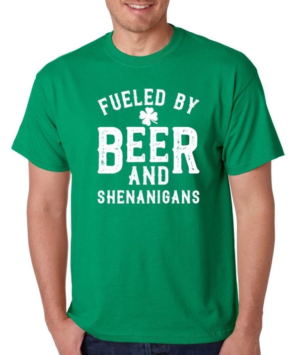 Mens Fueled By Beer And Shenanigans Irish St Patrick’s Day Shirt