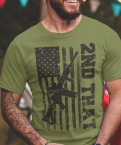 Mens Pro Gun 2nd That American Flag Patriotic AR 15 Shirt 1