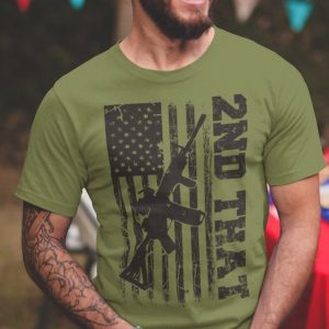 Mens Pro Gun 2nd That American Flag Patriotic AR-15 Shirt