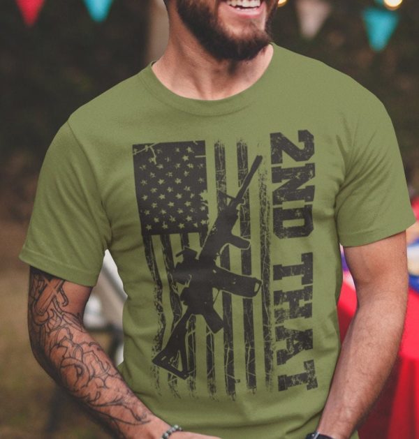 Mens Pro Gun 2nd That American Flag Patriotic AR-15 Shirt