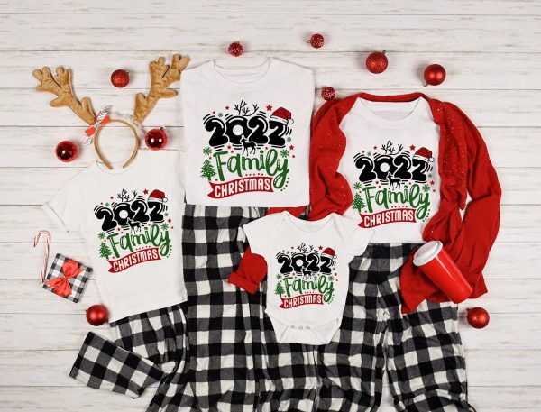 Merry Christmas 2022 Matching Family Santa Shirt