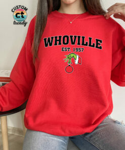 Merry Whoville Funny Grinch Christmas Pajamas Sweatshirt Gifts 3