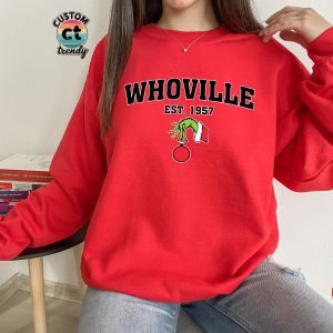 Merry Whoville Funny Grinch Christmas Pajamas Sweatshirt Gifts 3