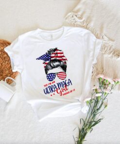 Messy Bun Girl Patriot US Flag T Shirt 2