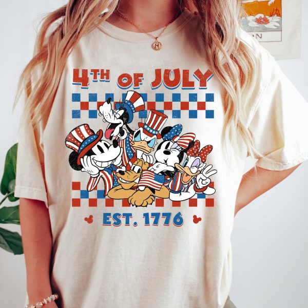 Mickey Checkered Disney 4th Of July Independence Day Shirt