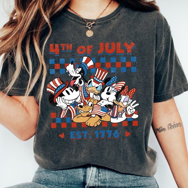 Mickey Checkered Disney 4th Of July Independence Day Shirt