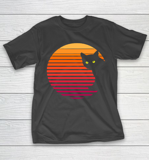 Mother’s Day Funny Gift Ideas Apparel  Cat Yellow eye peeping sunset Mama T-Shirt