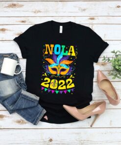 NOLA 2022 Mardi Gras New Orleans Souvenir Carnival Mask Shirt 1