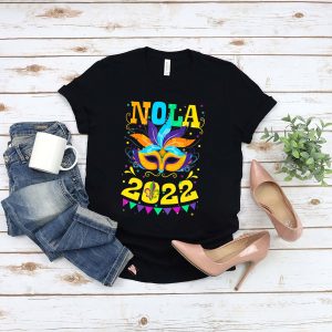 NOLA 2022 Mardi Gras New Orleans Souvenir Carnival Mask Shirt