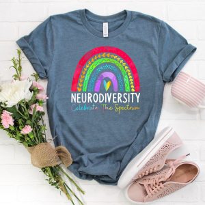 Neurodiversity Autism Awareness Rainbow Month T Shirt 3