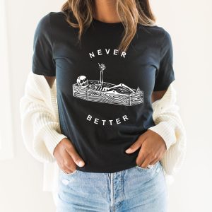 Never Better Skeleton Skull Spooky Season Halloween Party Unisex Sweatshirt 3