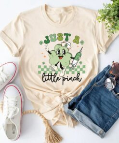 Nurse St. Patrick's Day Just A Little Pinch RN L&D Phlebotomist Shirt 2 Nurse St Patricks Day Just A Little Pinch RN LampD Phlebotomist Shirt 3