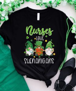 Nurses Love Shenanigans Funny Gnomes Nurse St Patricks Day Shirt 1