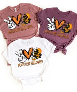 Peace Love Halloween Haunted House Fall Shirt 1 Peace Love Halloween Haunted House Fall Shirt 2