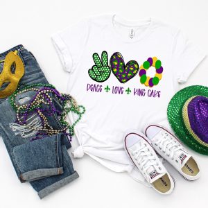 Peace Love King Cake Mardi Gras Shirt