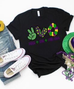 Peace Love King Cake Mardi Gras Shirt 2