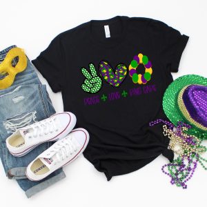 Peace Love King Cake Mardi Gras Shirt