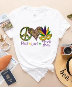 Peace Love Mardi Gras Fat Tuesday Shirt 1