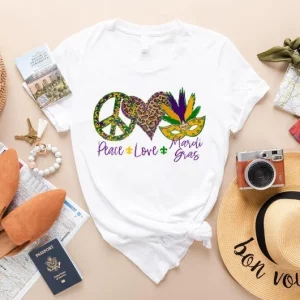 Peace Love Mardi Gras Fat Tuesday Shirt