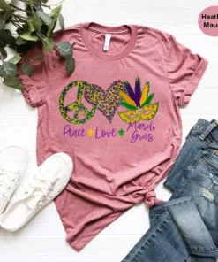Peace Love Mardi Gras Fat Tuesday Shirt 2