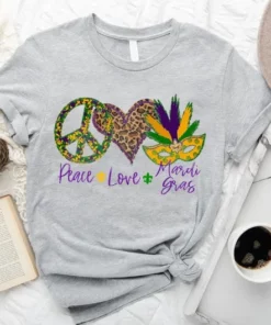 Peace Love Mardi Gras Fat Tuesday Shirt 3